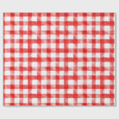 Papier Cadeau Rayures Rouges et Blanches Anniversaire (Plat)