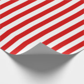Papier Cadeau Rayures rouges et blanches élégantes simples (Coin)