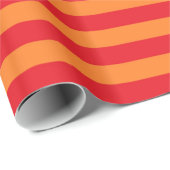 Papier Cadeau Rayures rouges et oranges (Coin rond)
