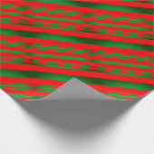 Papier Cadeau Rayures rouges et vertes (Coin)