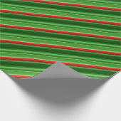 Papier Cadeau Rayures rouges et vertes (Coin)