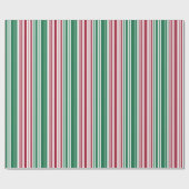 Papier Cadeau Rayures rouges et vertes (Plat)