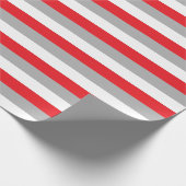 Papier Cadeau Rayures rouges, grises et blanches (Coin)
