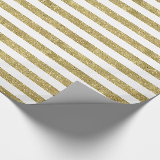 Papier Cadeau Rayures scintillantes d'or de Faux (Coin)