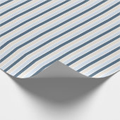 Papier Cadeau Rayures Simples -Bleu Clair | Bleu Moyen | Beige-g (Coin)