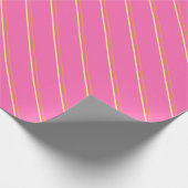 Papier Cadeau Rayures simples rose orange et jaune (Coin)