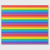 Papier Cadeau Rayures solides d'arc-en-ciel (Plat)