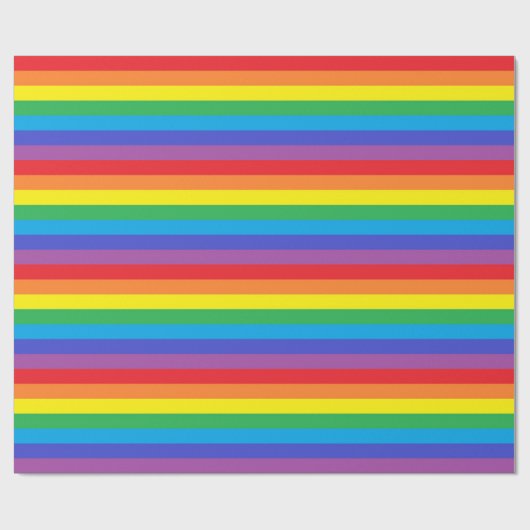 Papier Cadeau Rayures solides d'arc-en-ciel (Plat)