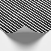 Papier Cadeau Rayures tirées par la main noires et blanches (Coin)