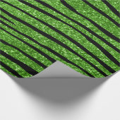 Papier Cadeau Rayures vert clair de zèbre de parties (Coin)
