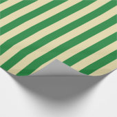 Papier Cadeau Rayures vert-foncé et beiges verticales (Coin)