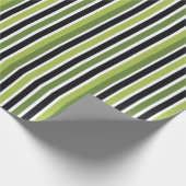 Papier Cadeau Rayures Vert Noir (Coin)