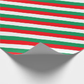 Papier Cadeau Rayures vertes blanches rouges (Coin)