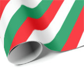 Papier Cadeau Rayures vertes blanches rouges (Coin rond)