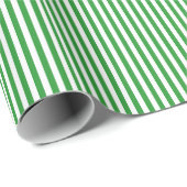 Papier Cadeau Rayures vertes et blanches (Coin rond)