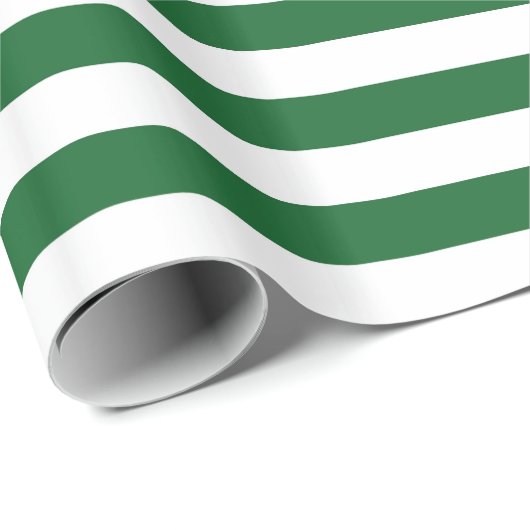 Papier Cadeau Rayures vertes et blanches (Coin rond)