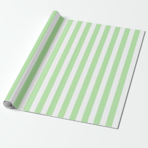 Papier Cadeau Rayures vertes et blanches molles verticales