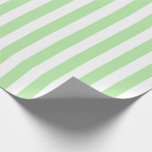 Papier Cadeau Rayures vertes et blanches molles verticales (Coin)