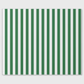Papier Cadeau Rayures vertes et blanches verticales (Plat)