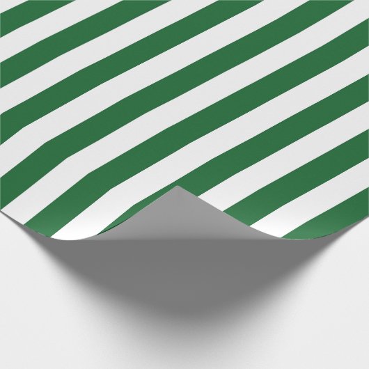 Papier Cadeau Rayures vertes et blanches verticales (Coin)