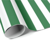 Papier Cadeau Rayures vertes et blanches verticales (Coin rond)
