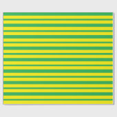 Papier Cadeau Rayures vertes et jaunes épaisses et minces (Plat)