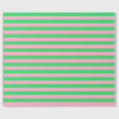 Papier Cadeau Rayures vertes et roses (Plat)