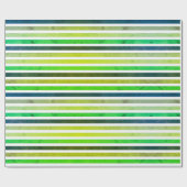 Papier Cadeau Rayures vertes grunge simples (Plat)