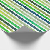 Papier Cadeau Rayures vertes grunge simples (Coin)