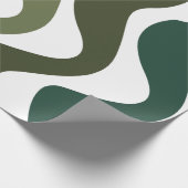 Papier Cadeau Rayures Vertes Ondulées (Coin)
