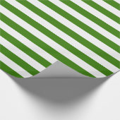 Papier Cadeau Rayures vertes sur la couleur faite sur commande (Coin)