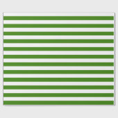 Papier Cadeau Rayures vertes sur la couleur faite sur commande (Plat)