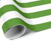 Papier Cadeau Rayures vertes sur la couleur faite sur commande (Coin rond)