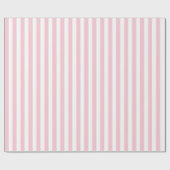Papier Cadeau Rayures verticales bébé rose et blanc rayé (Plat)