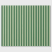 Papier Cadeau Rayures verticales Forêt verte rayée (Plat)