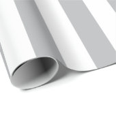 Papier Cadeau Rayures verticales grises (Coin rond)