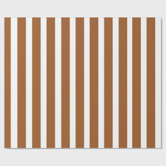 Papier Cadeau Rayures verticales marron et blanc minimalistes
