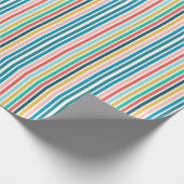 Papier Cadeau Rayures verticales multicolores d'été moderne (Coin)