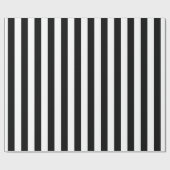 Papier Cadeau Rayures verticales noires et blanches classiques (Plat)