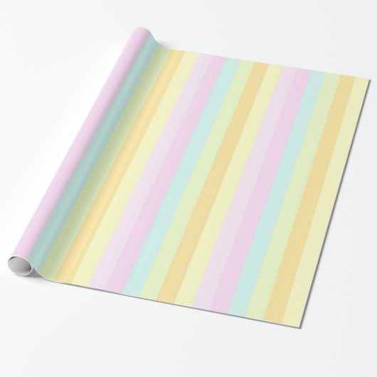 Papier Cadeau Rayures verticales Pastels (Déroulé)