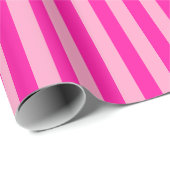 Papier Cadeau Rayures verticales rose chaud (Coin rond)