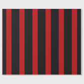 Papier Cadeau Rayures verticales rouges et noires (Plat)