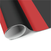 Papier Cadeau Rayures verticales rouges et noires (Coin rond)