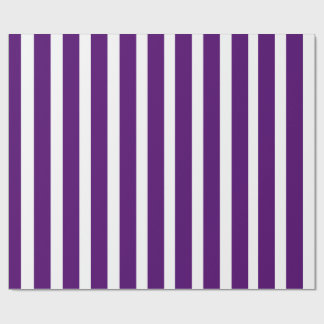 Papier Cadeau Rayures verticales violettes profondes et blanches
