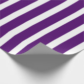 Papier Cadeau Rayures verticales violettes profondes et blanches (Coin)