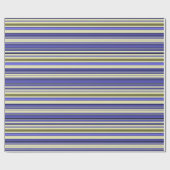 Papier Cadeau Rayures - Violet Bleu Jaune Vert (Plat)