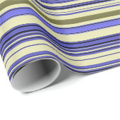Papier Cadeau Rayures - Violet Bleu Jaune Vert (Coin rond)