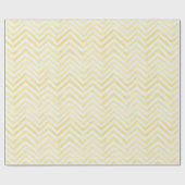 Papier Cadeau Rayures Zigzag Jaune Blanc Anniversaire (Plat)