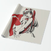 Papier Cadeau RBP, Neko, sexy Anime Cat Girl Feu (Déroulé)