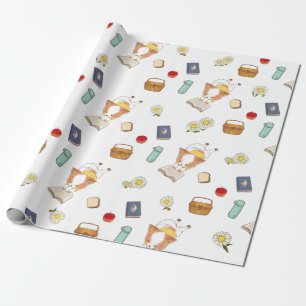 Papier Cadeau Reading a book white